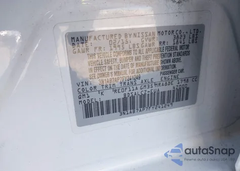 2015 Nissan Sentra Fe+ S/S/Sl/Sr/Sv из США, поврежденный, VIN 3N1AB7AP7FY241249